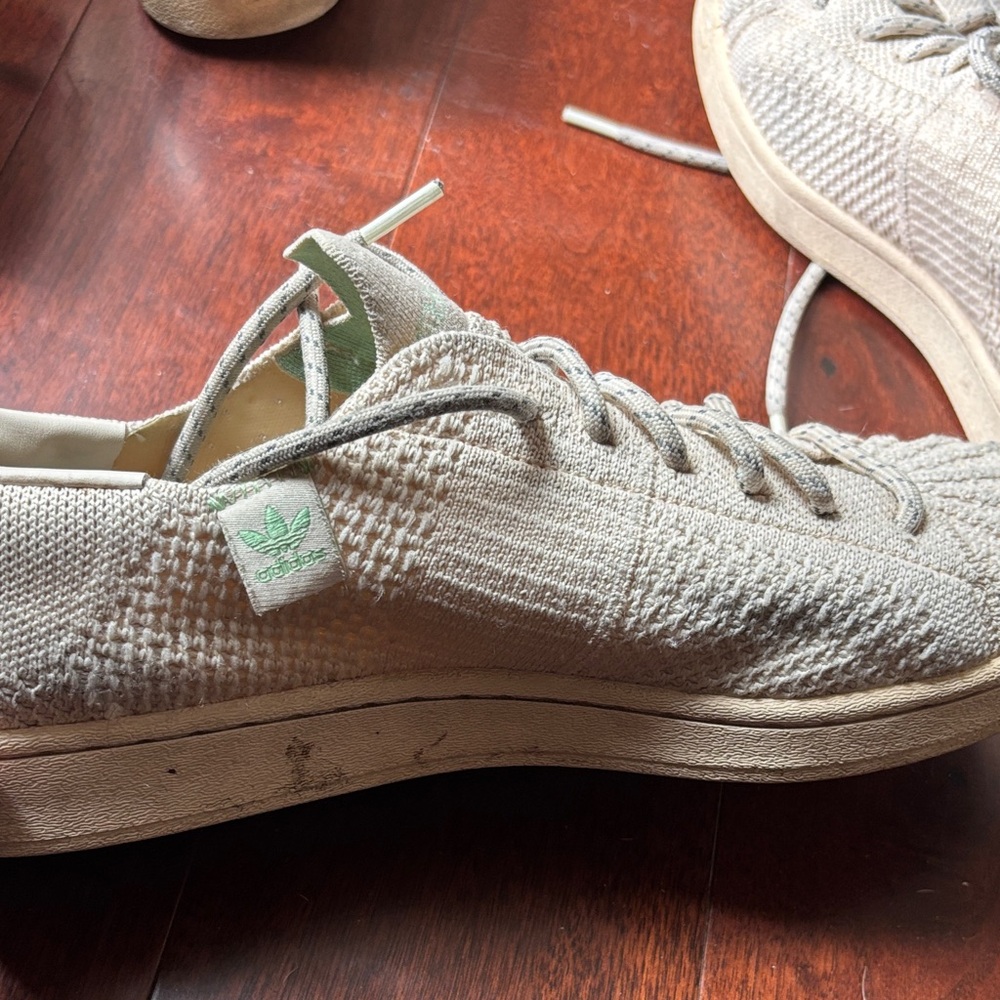 Adidas Light Tan Sneakers with Mint Logo